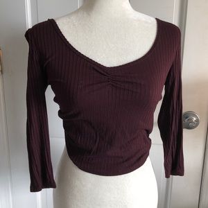 Burgundy Long Sleeve Top